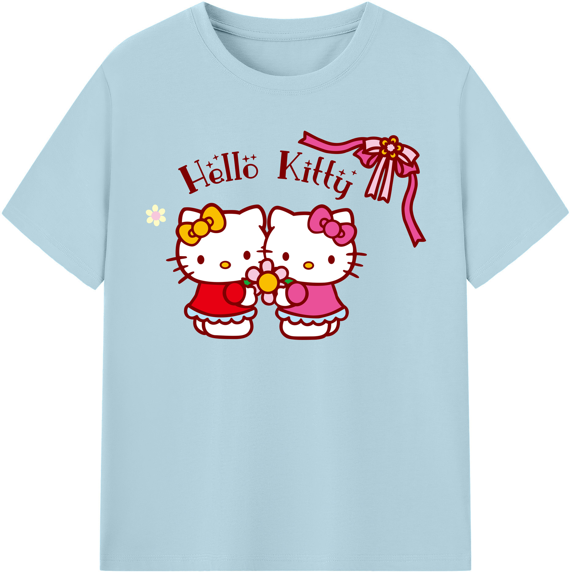 （画像用） Hello Kitty ハローキティ 綿100％半袖Tシャツ（フロントプリント）